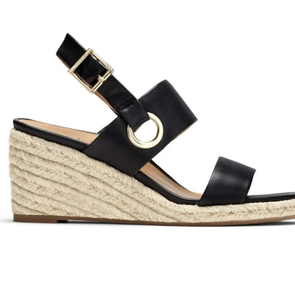 Vionic Tulum Vero Black Wedge Sandals size US 9